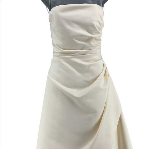 Davids Bridal MichaelAngelo Lt Gold Wedding Gown EUC Size 14 Style T8076 - Picture 4 of 11